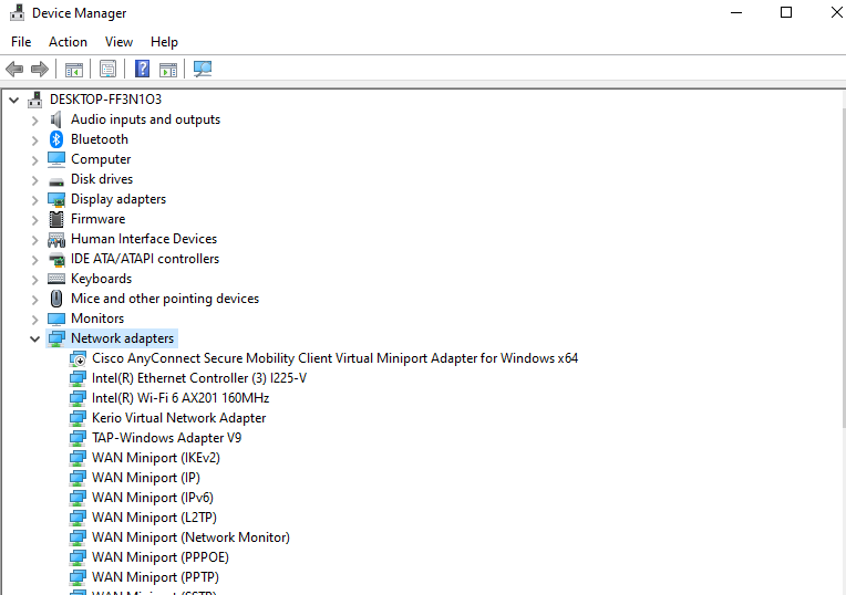 Updating Network Adapter driver