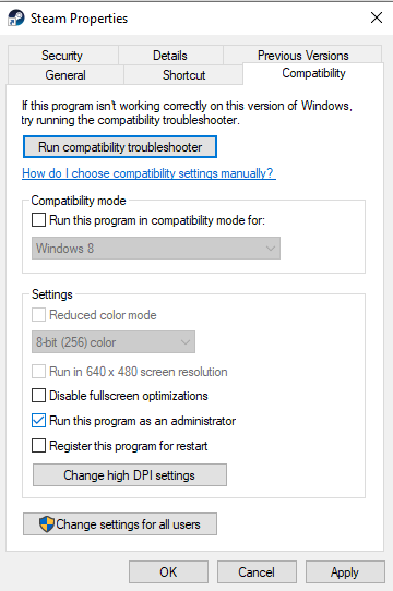 run steam as administrator