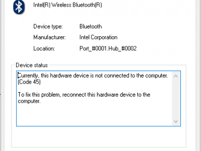 intell wireless bluetooth error fix