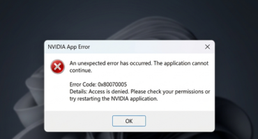 nvidia app error