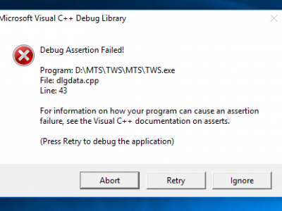 Microsoft Visual C++ Runtime Error
