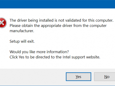 intel driver error 999